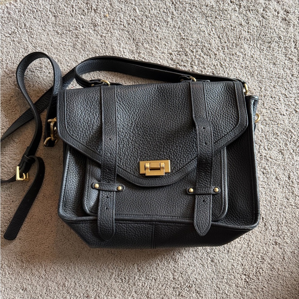 Gigi New York Black Leather Satchel Bag